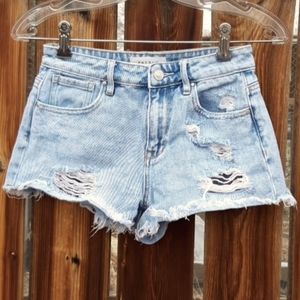 Pacsun high rise distressed lightwash jean shorts
